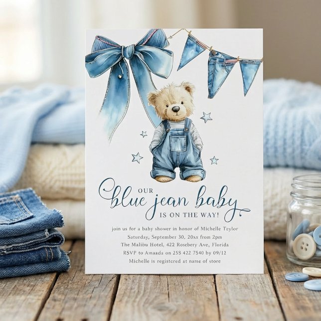 Invitación Blue Jean Baby Denim Baby Shower (Subido por el creador)