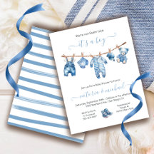 Blue Jean Baby Denim Baby Shower Clothesline