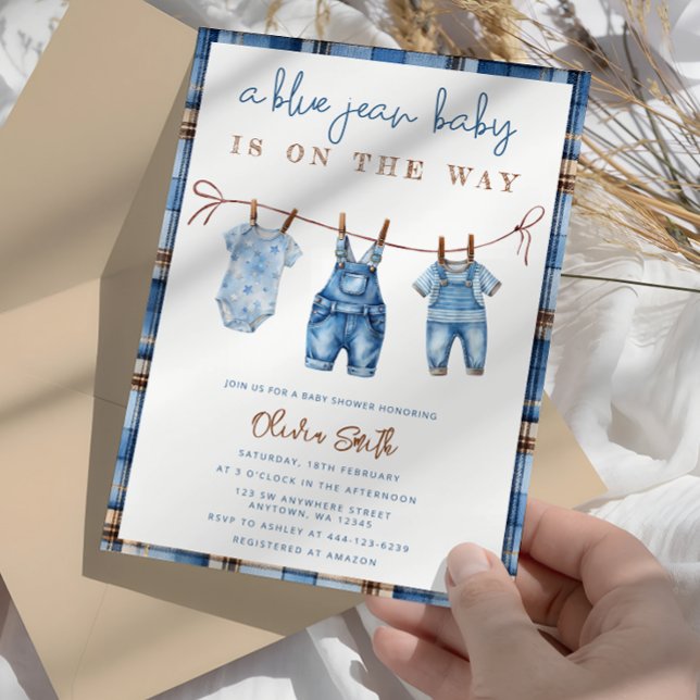 Invitación Blue Jean Baby Denim Boy Baby Shower (Subido por el creador)