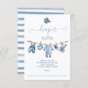 Invitación Blue Jean Baby Denim Diaper Raffle