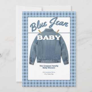 Invitación Blue Jean Baby - Denim Shower Custom Invitation
