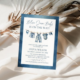 Invitación Blue Jean Baby Está En Camino De Baby Shower