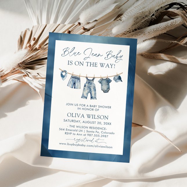 Invitación Blue Jean Baby Está En Camino De Baby Shower (Subido por el creador)
