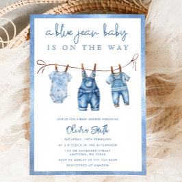 Invitación Blue Jean Baby está en camino Denim Boy Baby Showe