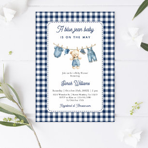 Invitación Blue Jean Baby Shower Boy