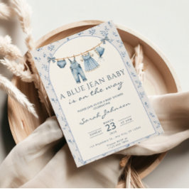 Invitación Blue Jean Baby Shower Invitation Cowboy