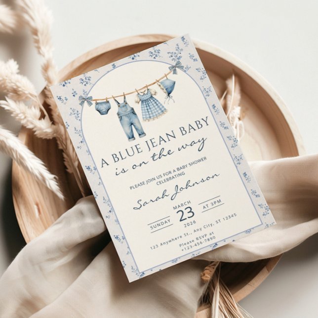 Invitación Blue Jean Baby Shower Invitation Cowboy (Subido por el creador)