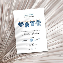 Invitación Blue Jean Baby Shower Invitation - Denim Theme