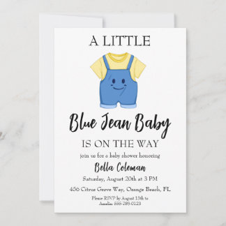Invitación blue jean baby shower invitations