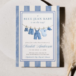 Invitación Blue Jean Baby Shower Invite, Denim Baby Shower 