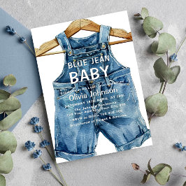 Invitación Blue Jean Boy Western Baby Shower