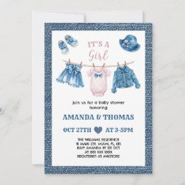 Invitación Blue Jean Chica Baby Shower