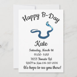 Invitación Blue King Cobra Happy B day