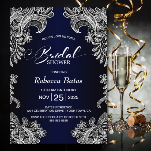 Invitación Blue Lace Bridal Shower (Subido por el creador)