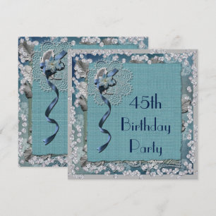 Invitación Blue Lace & Diamonds 45º cumpleaños