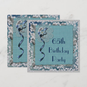 Invitación Blue Lace y Diamonds 65 cumpleaños