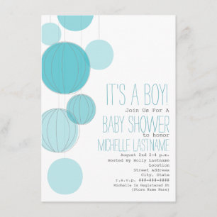 Invitación Blue Lanterns Boy Baby Shower