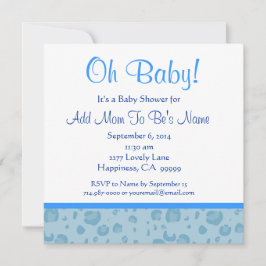 Invitación Blue Leopard Confetti Boy Baby Shower