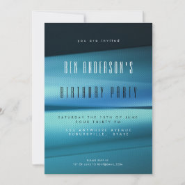 Invitación Blue Lines Modern Profesional Mens Birthday Party