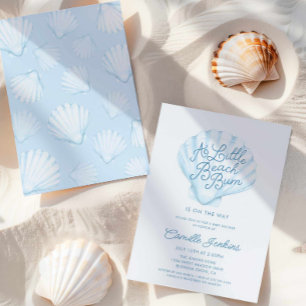 Invitación Blue Little Beach Bum Boy Baby Shower