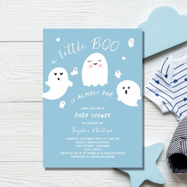 Invitación Blue Little Boo se debe a la Baby Shower de Hallow (Subido por el creador)
