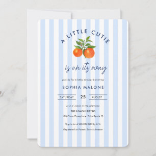 Invitación Blue Little cutie en el camino Citrus Baby ducha
