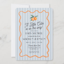 Invitación Blue Little Cutie Pastel Citrus Tema Baby Shower