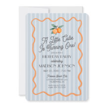 Blue Little Cutie Pastel Citrus Tema Cumpleaños