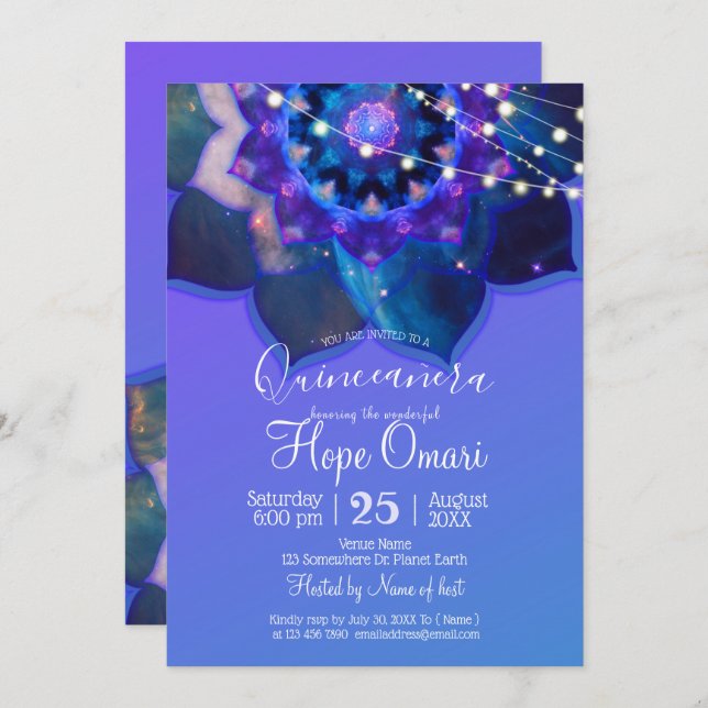 Invitación Blue Lotus Mandala