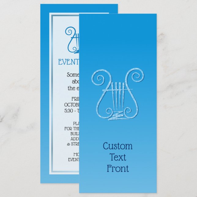 Invitación Blue Lyre (Anverso / Reverso)