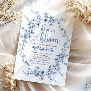 Invitación Blue Meadow Boho Baby en Bloom Baby Shower