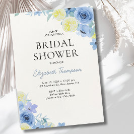 Invitación Blue Mediterranean Lemon Bridal shower