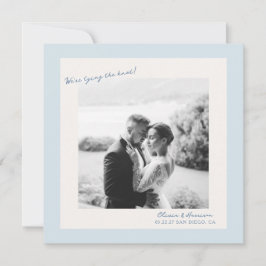Invitación Blue Minimal Photo Wedding Save the Date