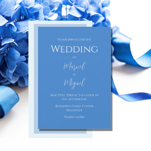 Invitación Blue Modern Elegant Wedding