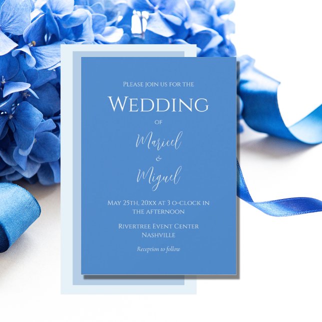 Invitación Blue Modern Elegant Wedding (Subido por el creador)