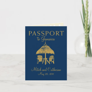 Invitación Blue Montego Bay Jamaica Pasaporte Guardar la Fech
