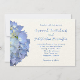 Invitación Blue Moon Hydrangea Boda horizontal