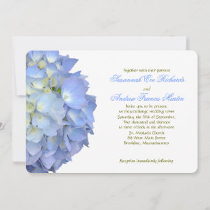 Invitación Blue Moon Hydrangea Boda horizontal