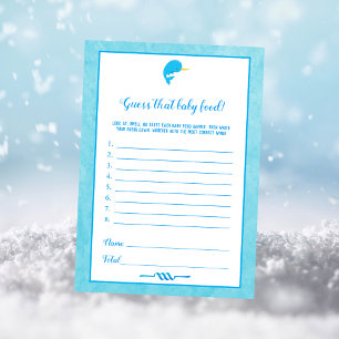Invitación Blue Narwhal Asume Que El Juego De Baby Shower De 