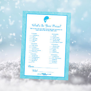 Invitación Blue Narwhal ¿Qué hay en tu juego de Baby Shower c