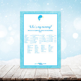 Invitación Blue Narwhal quien es mi mami juego de Baby Shower