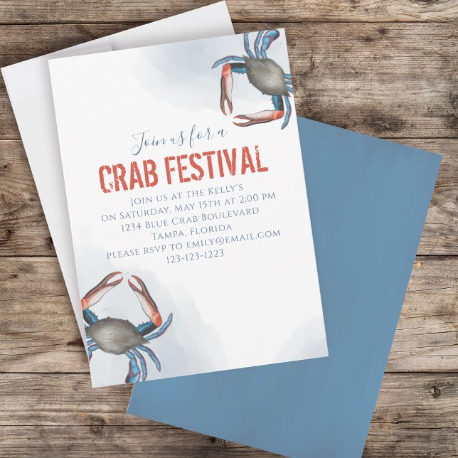 Invitación Blue Naucolor Blue Crab Personalizado (Subido por el creador)