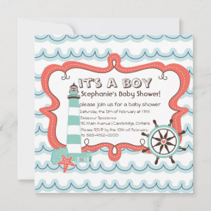Invitación Blue Nautical It's a Boy Invitation de Baby Shower