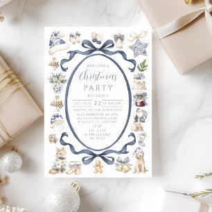 Invitación Blue Nutcracker Wonderland Navidad