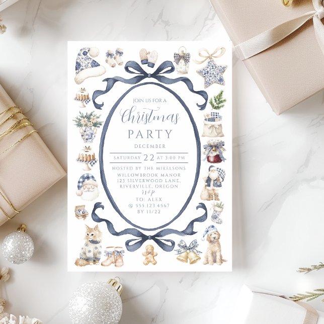 Invitación Blue Nutcracker Wonderland Navidad (Subido por el creador)