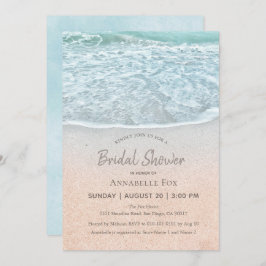 Invitación Blue Ocean and Sandy Beach Bridal Shower
