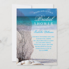 Invitación Blue Ocean and Sandy Beach Bridal Shower