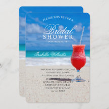 Blue Ocean and Sandy Beach Coctail Bridal Shower