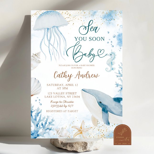 Invitación Blue Ocean Sea Pronto Verano Baby Shower (Subido por el creador)