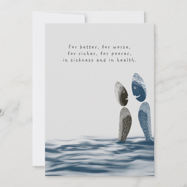 Invitación Blue Ocean Watercolor Beach Wedding (Anverso)